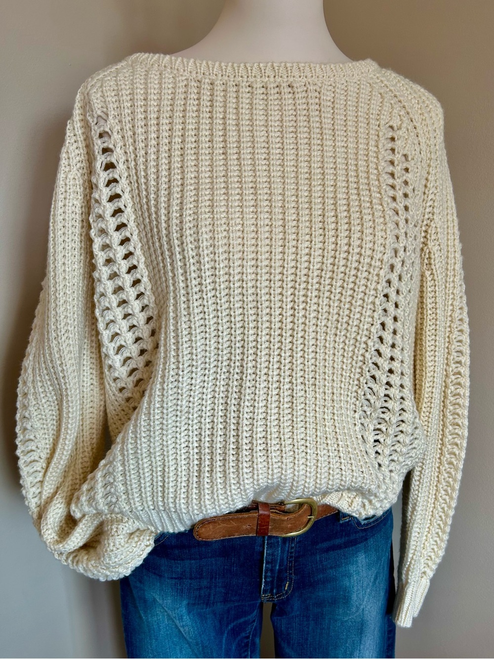 California Moonrise Cream Pullover Knit w. Back Zipper Detail. - Picture 3 of 13